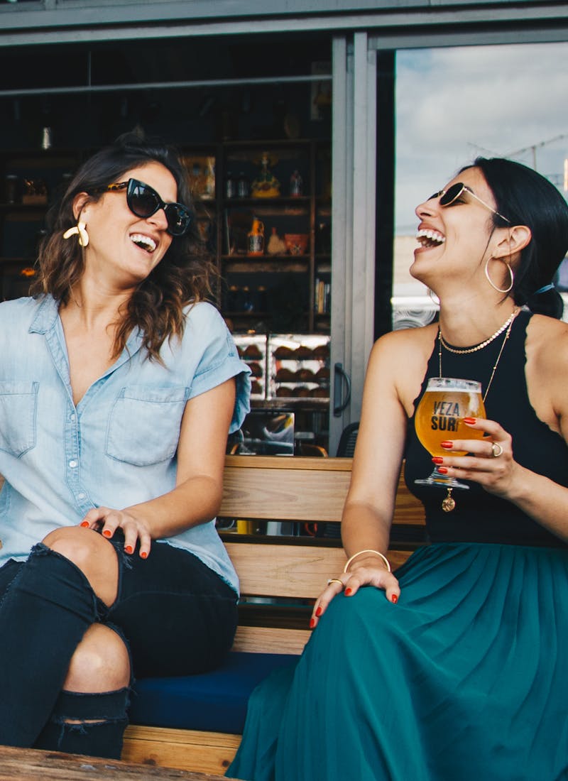 Guests posing with props
