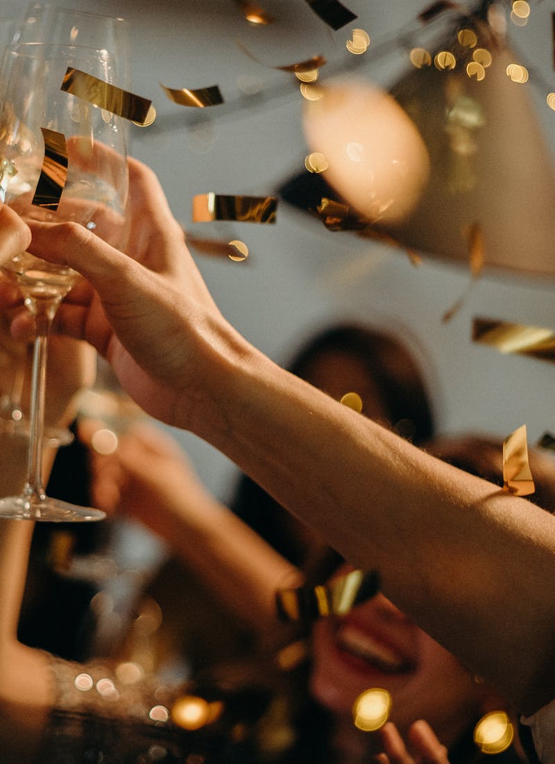 Celebration toast at event